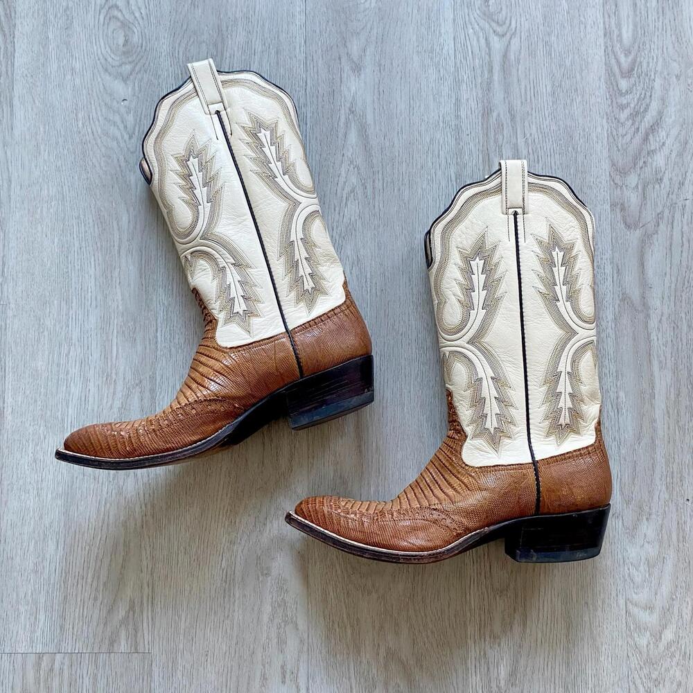 Rios of Mercedes Teju Lizard Skin Men's Cowboy Boots